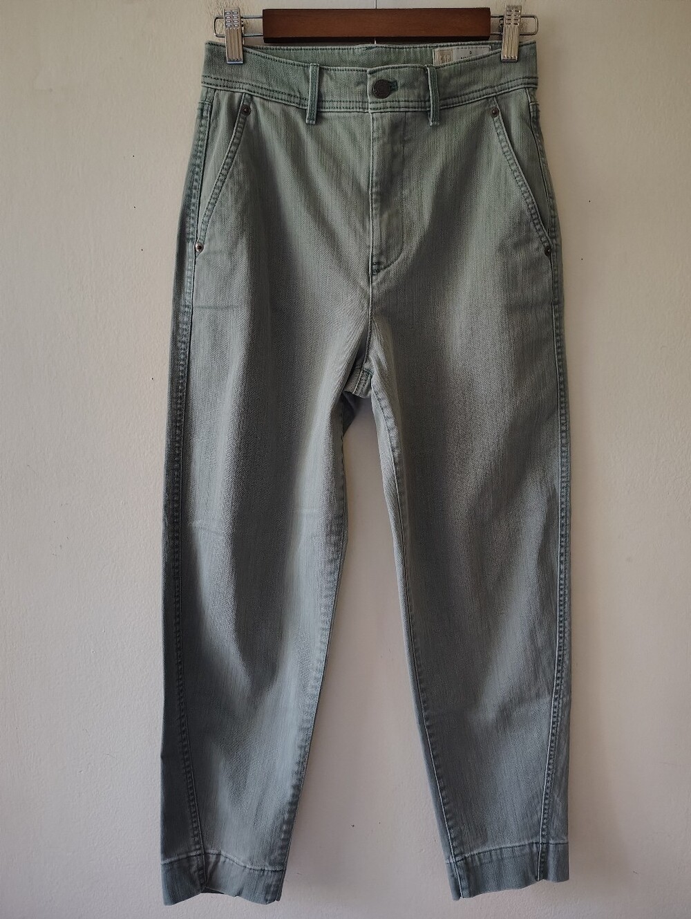 Gap Barrel Khaki High Rise Trouser Pants 0 Relaxed Casual Wide Leg Lagenlook